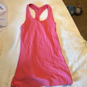pink lulu tank long length fits good size 2